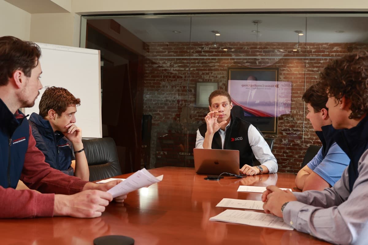 The Inertia Group team collaborating in boardroom